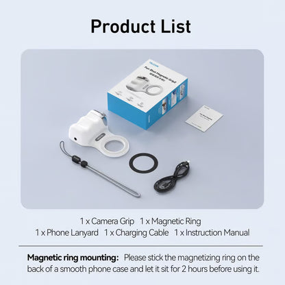 TELESIN Fun Shot Magnetic Phone Camera Grip & Magnetic Selfie Light Bundle Kit