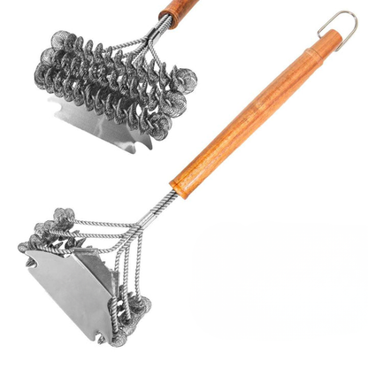 Triple Helix Grill Brush and Scraper