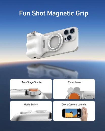TELESIN Fun Shot Magnetic Phone Camera Grip & Magnetic Selfie Light Bundle Kit
