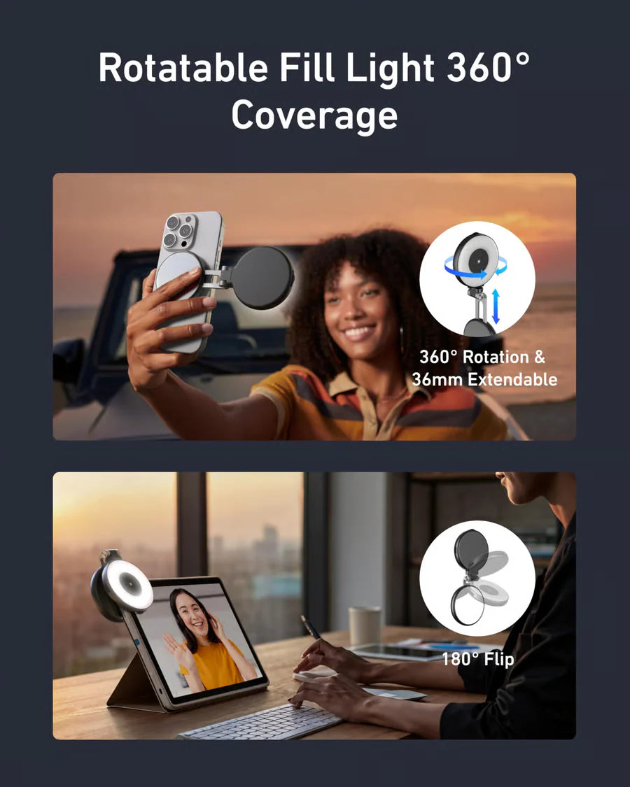 TELESIN Fun Shot Magnetic Phone Camera Grip & Magnetic Selfie Light Bundle Kit