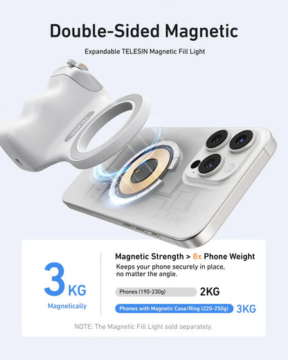 TELESIN Fun Shot Magnetic Phone Camera Grip & Magnetic Selfie Light Bundle Kit
