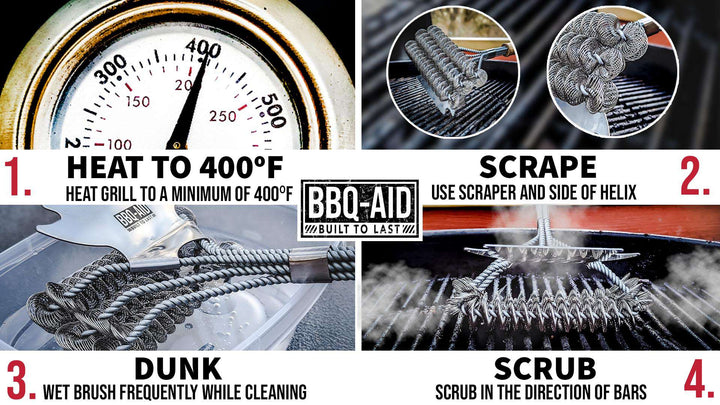 Triple Helix Grill Brush and Scraper